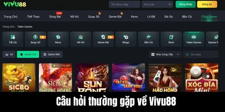 Câu hỏi thường gặp về Vivu88