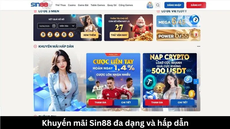 Chương trình khuyến mãi Sin88 hấp dẫn, đa dạng
