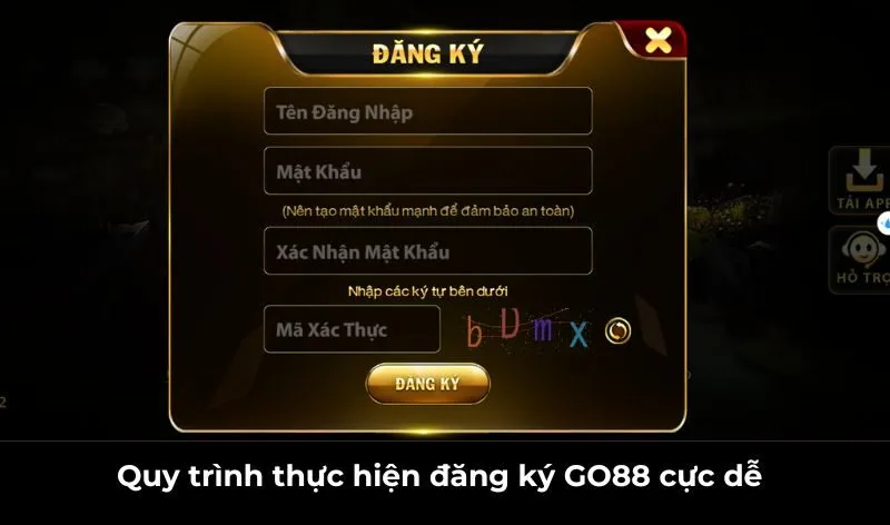 Quy trình 4 bước thực hiện đăng ký GO88 cực dễ